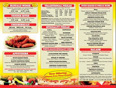 chanello's pizza menu.